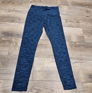 4/$10 Athletic Works Womens 8-10 Medium Blue Heathered Leggings Stretch